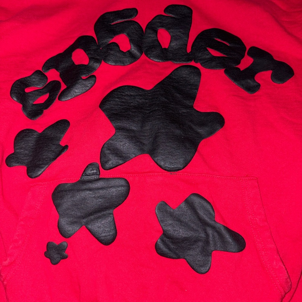 Red and Blaxk Sp5der Hoodie SMALL